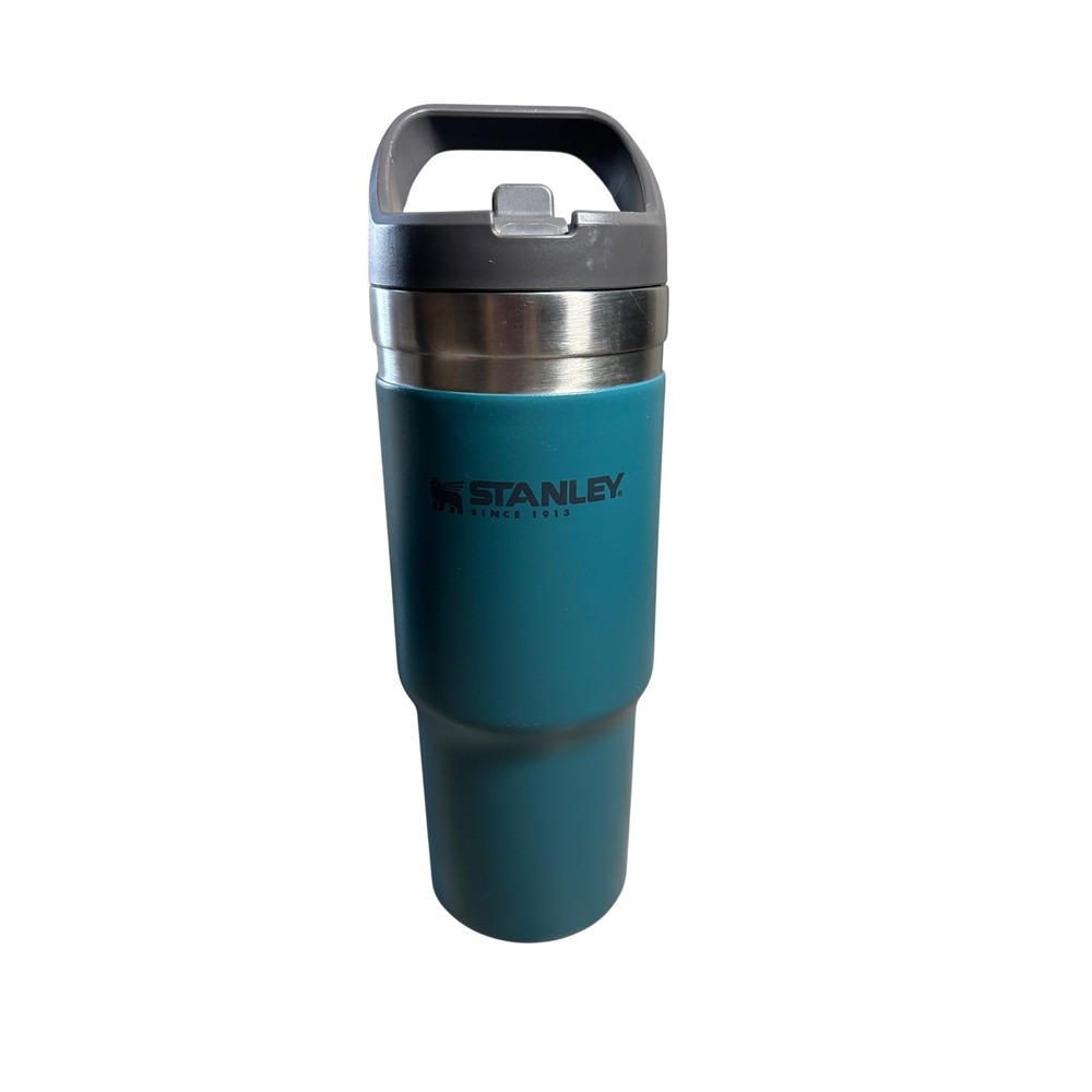 Stanley The IceFlow Flip Straw Tumbler 30oz Teal Stainless Steel Water Bottle